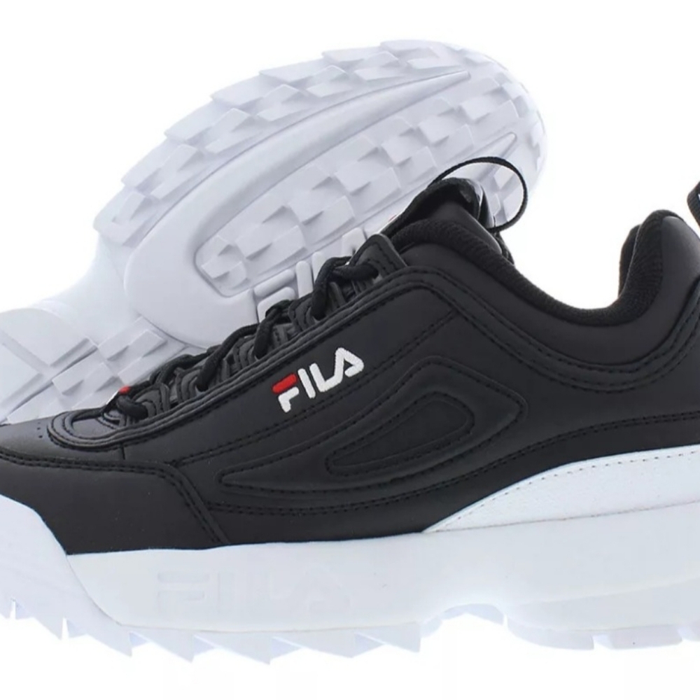 New 5.5 Fila Disruptor II Premium Boys Shoes USA Sneakers Kids Black